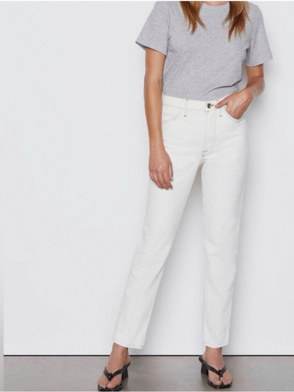 High-Rise Straight Leg Women’s Jeans in White